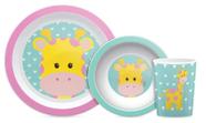 Kit Refeição Infantil Animal Fun Girafa 3 peças - Buba