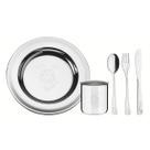 Kit Refeição Infantil Baby Friends Inox com Desenhos Relevo Acabamento Brilhante Tramontina