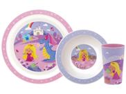 Kit Refeição Infantil Buba Aventuras Princesa - 3 Peças Lilás