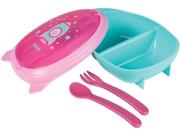 Kit Refeição Infantil Buba Foguete 3 Peças Rosa