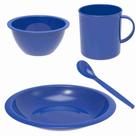 Kit Refeição Infantil com 4 Peças Cor Azul Uninjet