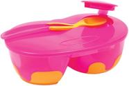 Kit Refeição Infantil com Divisória 320ml - Rosa - Buba