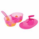 Kit Refeição Infantil com Divisória - Bowl e Colher - 320ml - Rosa - Buba Kit Refeição Infantil com Divisória - Bowl e Colher - 320ml - Rosa - Buba
