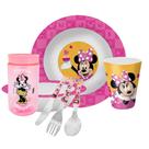 Kit Refeição Infantil Minnie Disney 7 Peças Prato, Tigela, Copo e Talheres - Tuut