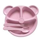 Kit Refeição Infantil Papinha Bebê Prato Colher E Garfo Rosa