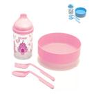 Kit Refeição Infantil Prato com Ventosa Copo Talheres Kuka