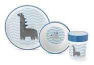 Kit Refeição Infantil Prato Tigela Copo Dinos Nhac Nhac Multikids Baby
