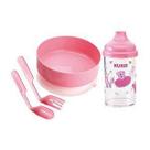 kit Refeição Kuka Prato + copo + 2 Talheres