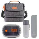Kit Refeições Vibe Jacki Design Marmita, Garrafa Térmica E Bolsa Térmica 2 Compartimentos - Cinza