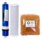 Kit Refil Carvão 9 3/4'' Resina Mista Refil Membrana Osmose Branco Kit Refil Carvão 9 3/4'' Resina Mista Refil Membrana Osmose Branco