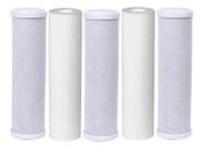 Kit Refil Filtro 3 Carbon Block 2 Polipropileno Liso 1 Micra Branco