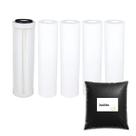 Kit Refil Filtro Água Plissado Lavável Polipropileno Zeolita Branco Kit Refil Filtro Água Plissado Lavável Polipropileno Zeolita Branco