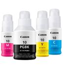 Kit Refil Tinta Canon GI10 4 Cores G6010 G7010 Preto 170ml Color 70ml