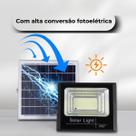 Kit Refletor 350W Placa Solar Branco Frio 6500K IP67 Placa Solar Holofote Quintal Externo