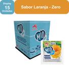 Kit Refresco em Pó MID ZERO Sabor Laranja Com 15 Unidades de 10g