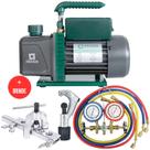 Kit Refrigeração Com Bomba De Vácuo Manifold, Flangeador e Cortador de tubos com Brinde