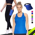 Kit REGATA DRY Tecido Furadinho + CALÇA leg LEGGING BOLSOS + Viseira DRY Conjunto Fitness 1006