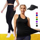 Kit REGATA DRY Tecido Furadinho + CALÇA leg LEGGING BOLSOS + Viseira DRY Conjunto Fitness Feminino 1006