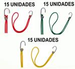 Kit Reggae 45 Elásticos Extensor Borracha Lona 3 Cores