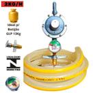 Kit Registro Gás Cozinha Botijão Regulador Mangueira pvc 2 metros