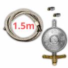 Kit Registro Regulador Click Gás Apis Delta e Mangueira Flexível de aço Tamanho:1,5m Kit Registro Regulador Click Gás Apis Delta e Mangueira Flexível de aço Tamanho:1,5m