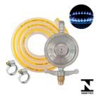 Kit Registro Regulador Para Gás De Cozinha + Mangueira 1.25M + 2 Abraçadeiras Completo Botijão Kit Registro Regulador Para Gás De Cozinha + Mangueira 1.25M + 2 Abraçadeiras Completo Botijão