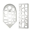 Kit Régua Escolar Gabarito Para Geometria + Formas Geométricas Cristal - Waleu