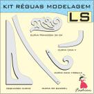 Kit régua modelagem gabarito curva acrílico costura LS Fenix