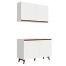 Kit Reims com Armário Aéreo e Balcão Branco Madesa