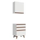 Kit Reims com Armário Aéreo e Balcão Branco Madesa