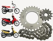 Kit Relação Transmissão Tração Honda Biz125 / Biz110 /todos anos aço1045