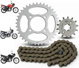 Kit Relação Transmissão Tração Yamaha Ybr 125 / Factor 125 Aço 1045 completa