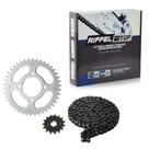 Kit Relação Transmissão Yamaha XTZ 125 2002 até 2006 com Retentor (O-ring) TOP (1045) Riffel 91088