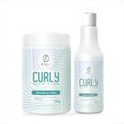 Kit Relaxamento para Cachos Guanidina 1Kg e Líquido Ativador 500ml + Kit Salão