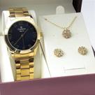Kit Relógio Champion Feminino CN26564D Colar + Brincos