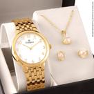 Kit Relogio Champion Feminino Elegance + Conjunto Semi Joia CH22911W