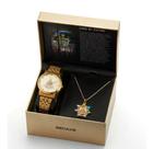 Kit relógio com colar círio de nazaré dourado 20967lpskda1k1 - SECULUS