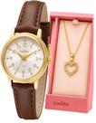 Kit Relógio Condor Feminino Dourado Colar Coração 5ATM 25mm Co2035nhc/2k