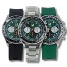 Kit Relógio Cronógrafo Masculino Roaris Analógico RR00003 Prata Verde Preto