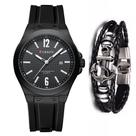 Kit Relógio Curren Luxo Casual Masculino E Pulseira Couro Âncora