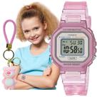 Kit Relógio de Pulso Casio Infantil Resistente Água Calndário Alarme Digital LA-20WHS + Chaveiro Personagens