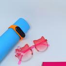 Kit Relógio Digital Bracelete Silicone Menina + Óculos de Sol infantil Gatinho Hello Kitty flexivel para crianças Cor:La
