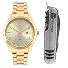 Kit Relógio Dourado Technos Steel 2115MRCS/K4X