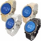 Kit Relógio Feminino Digital Led Strass Silicone Ajustável + Conjunto Colar e Brincos Folheado Ouro Antialérgico moda