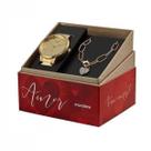 Kit Relógio Feminino Mondaine Analógico Dourado 32399LPMKDE1K1