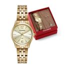 Kit Relógio Feminino Mondaine Classic Dourado À Prova D'Água 50M 32606Lpmkde1K1