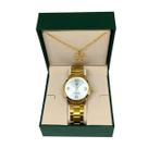 Kit Relógio Feminino Tuguir Analógico Tg142 - Dourado Brinde