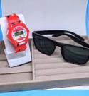 Kit Relógio Infantil Digital Sport Watch Colorido Menino/Menina + Óculos de Sol Flexivel Quadrado para Crianças