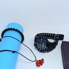 Kit Relógio Infantil Masculino tipo Militar Esportivo Calendário Alarme + Colar com pingente Naruto akatsuki + Pulseira