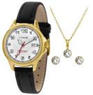 Kit Relogio Lince Feminino Lrch104l Kw54 Dourado Couro Preto Kit Relogio Lince Feminino Lrch104l Kw54 Dourado Couro Preto